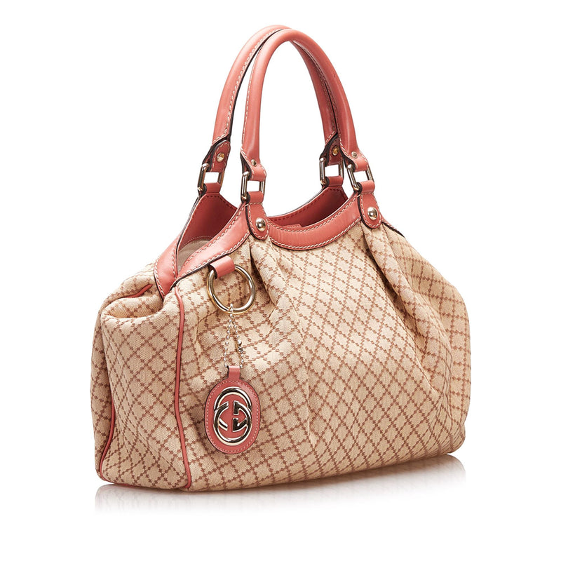 Gucci Diamante Sukey Canvas Tote Bag (SHG-35532)