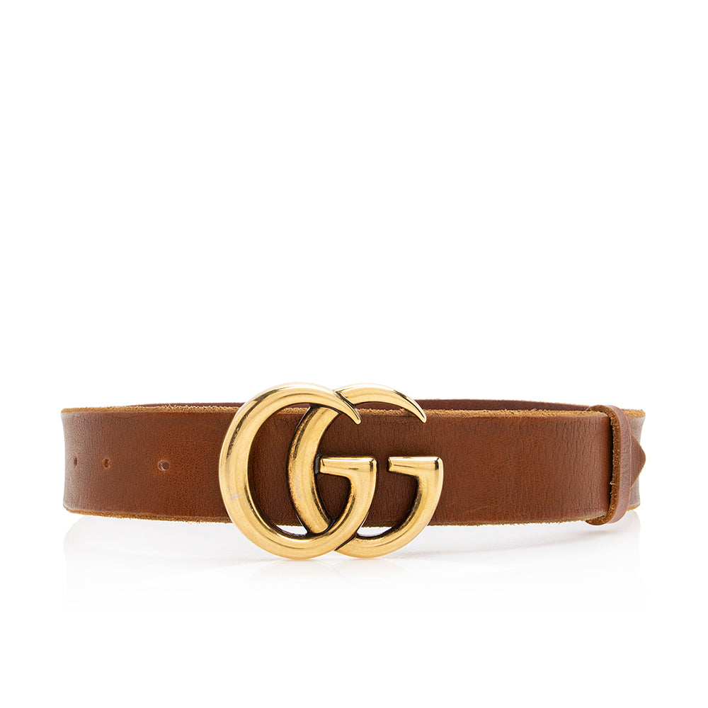 Gucci Distressed Leather GG Marmont Belt - Size 28 / 70 (SHF-20892)