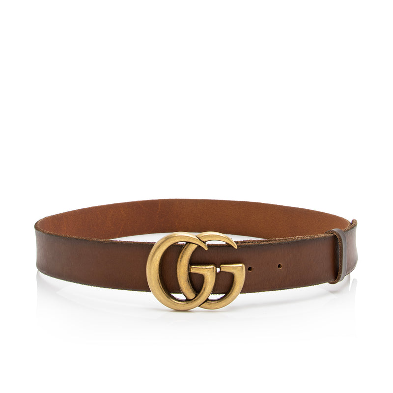 Gucci Distressed Leather GG Marmont Belt - Size 36 / 90 (SHF-23272)