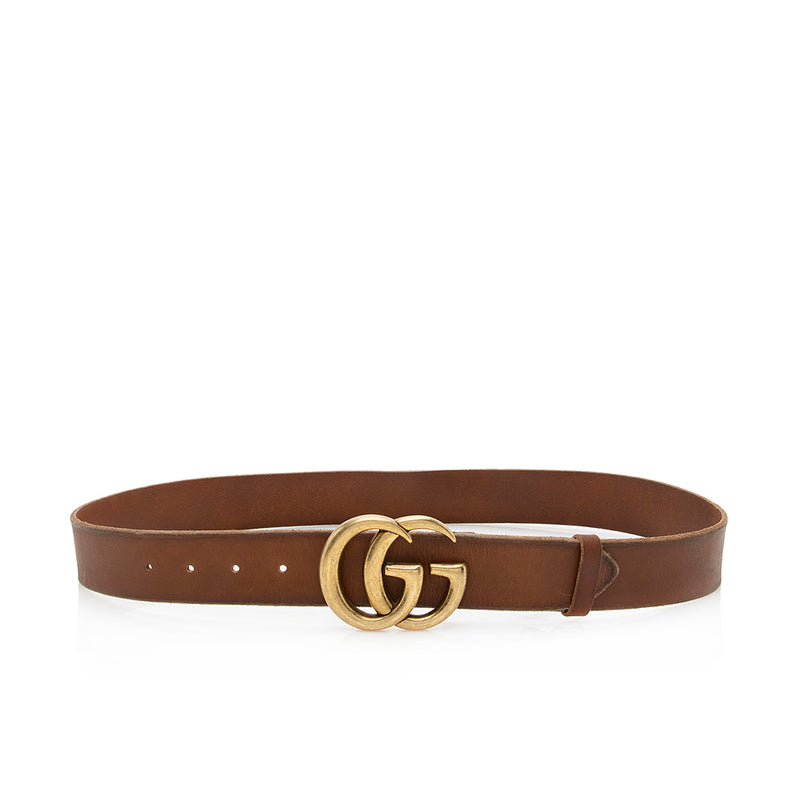 Gucci Distressed Leather GG Marmont Belt - Size 38 / 95 (SHF-20701)