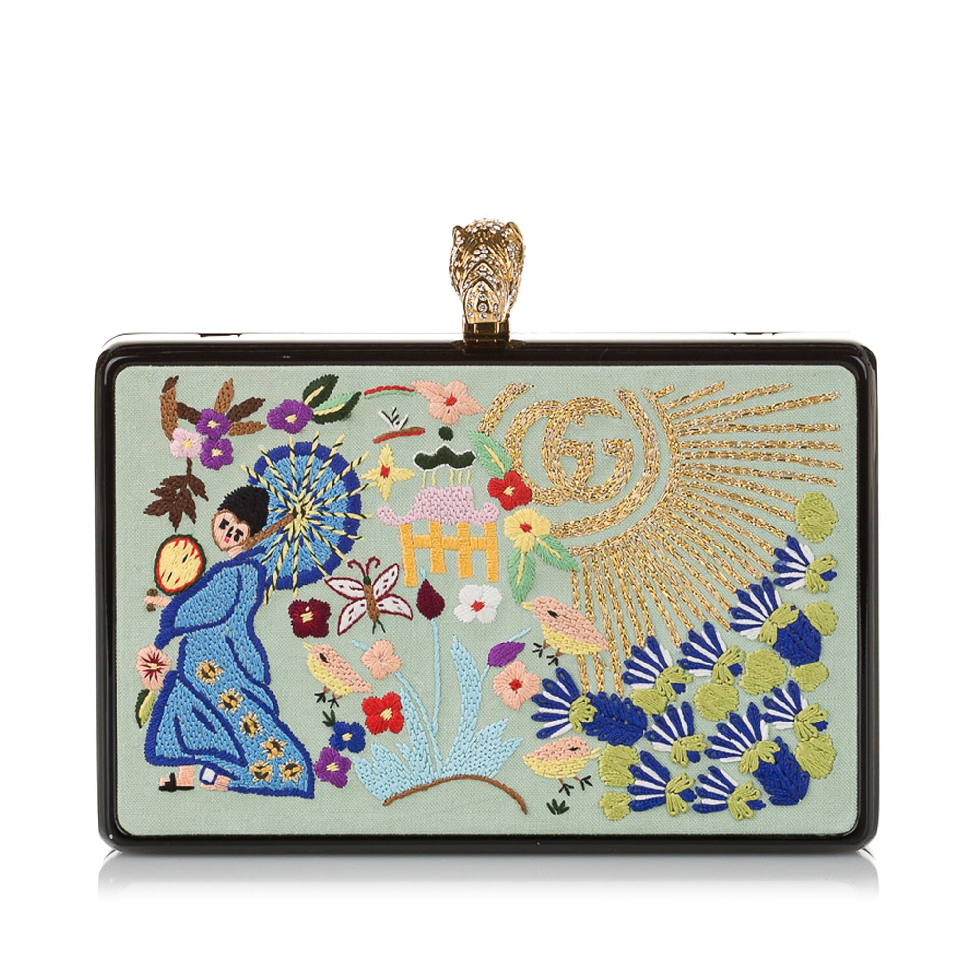 Gucci Embroidered Broadway Canvas Crossbody Bag (SHG-32638)