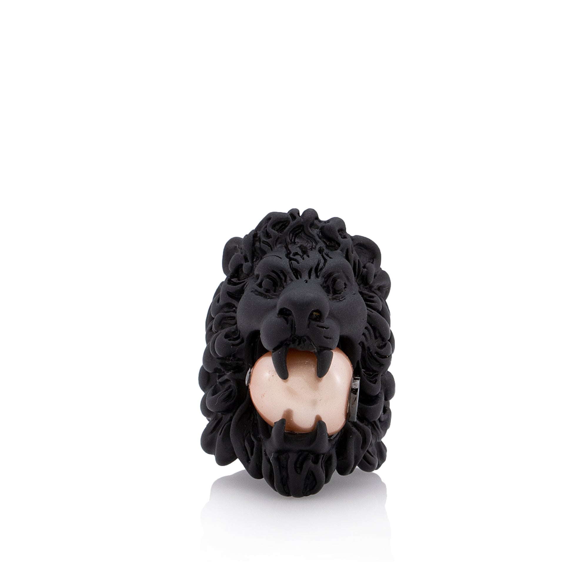 Gucci Faux Pearl Lion Head Ring - Size 4 1/2 (SHF-22271)