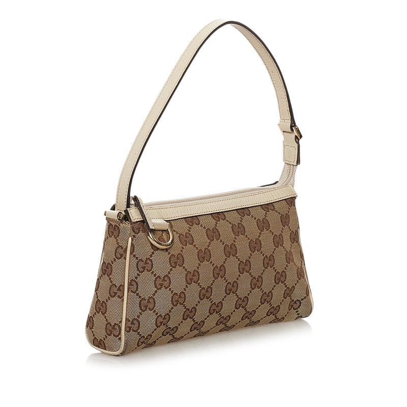 Gucci, Bags, Gucci Abbey D Ring Pochette Shoulder Bag Monogram Fabric  Leather