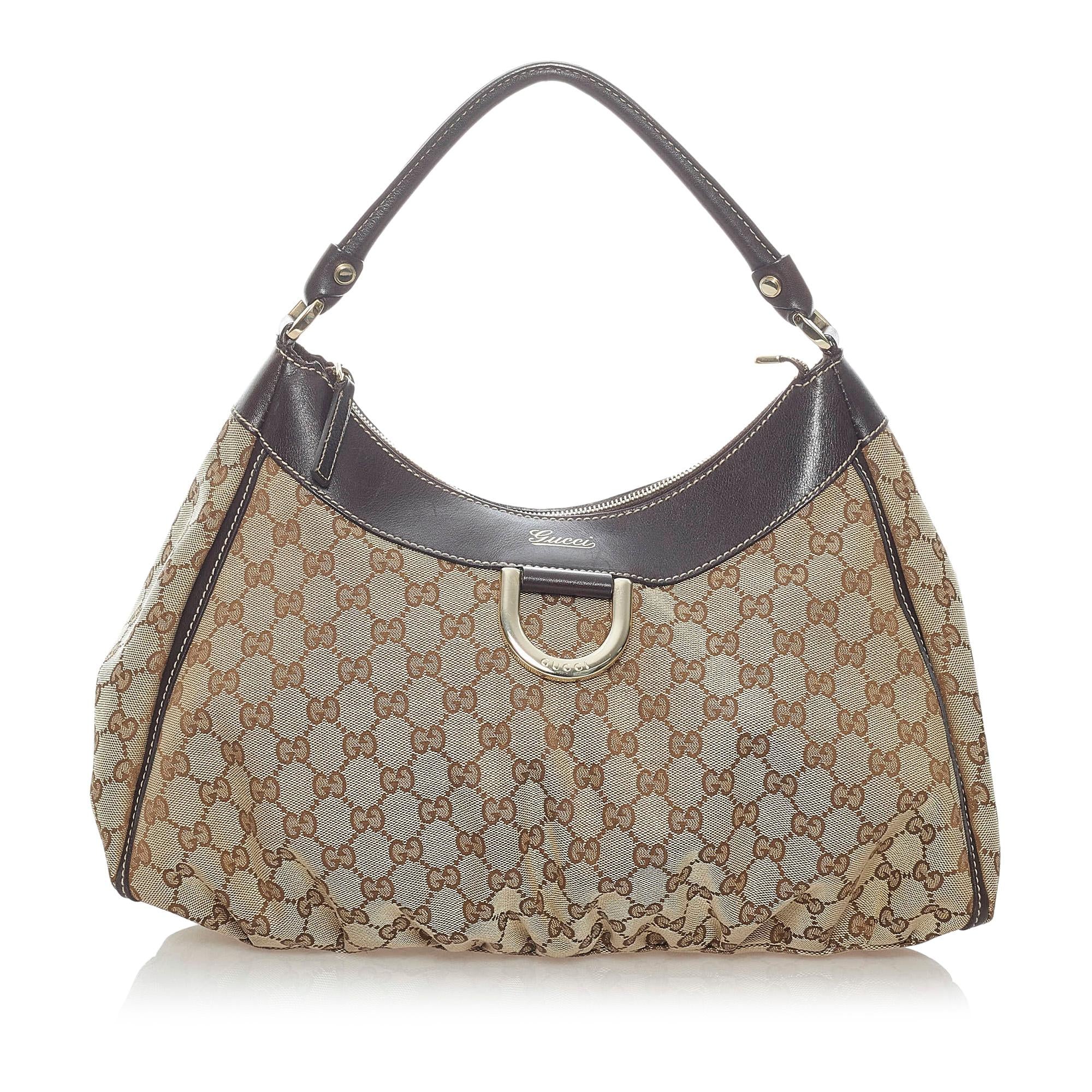 Gucci GG Canvas Abbey D-Ring Shoulder Bag (SHG-32413)