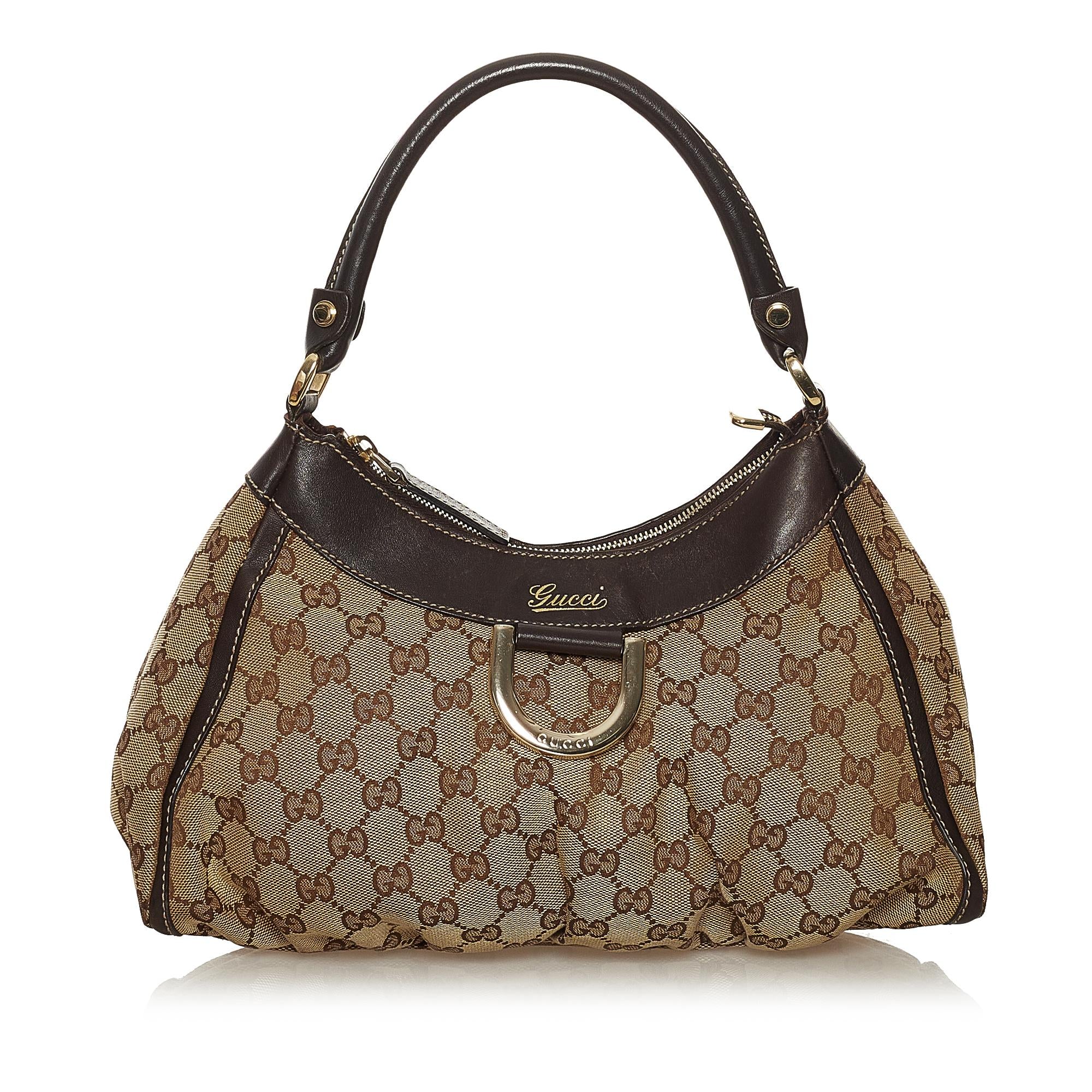 Gucci GG Canvas Abbey D-Ring Shoulder Bag (SHG-34625)
