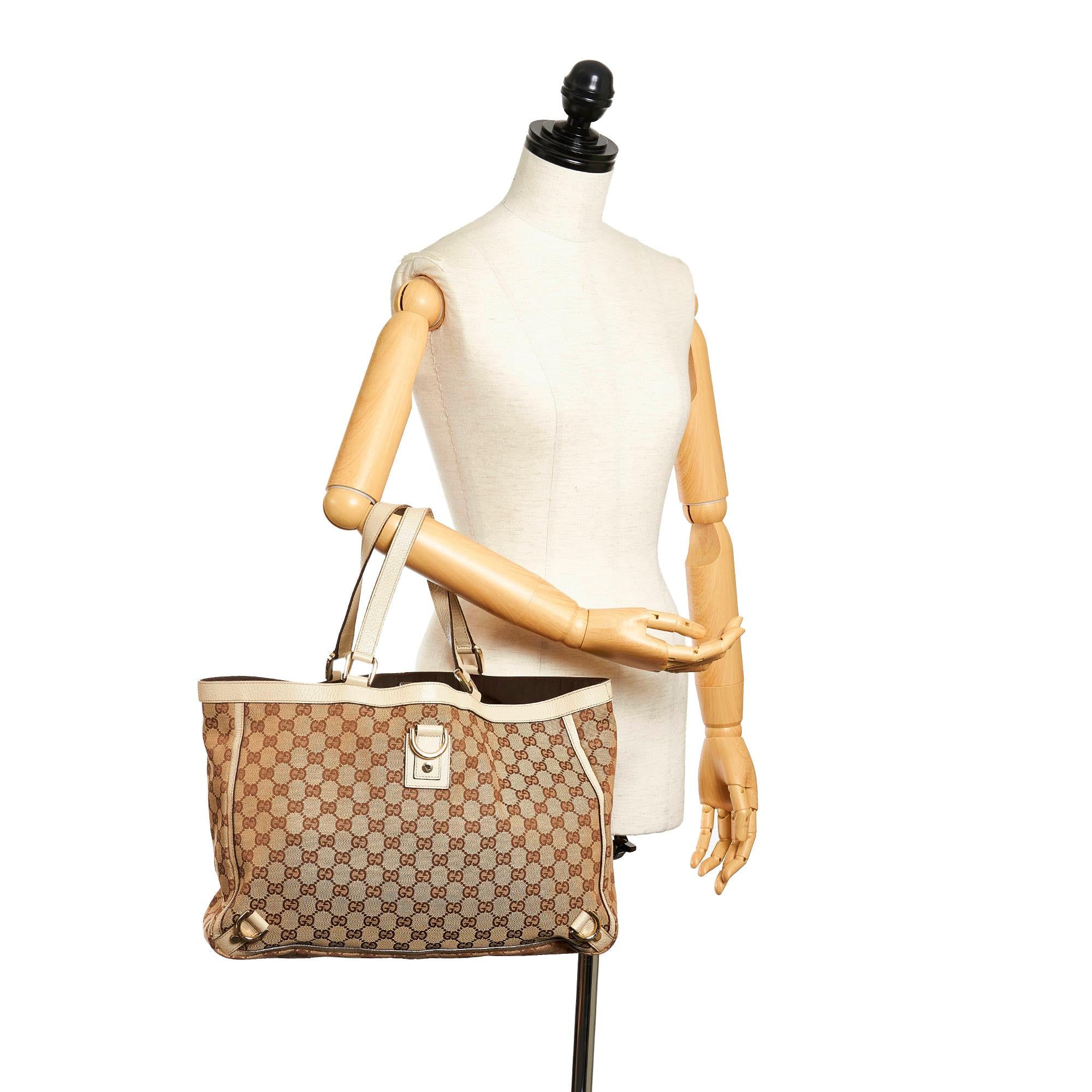 Gucci GG Canvas Abbey D- Ring Tote Bag (SHG-32548)