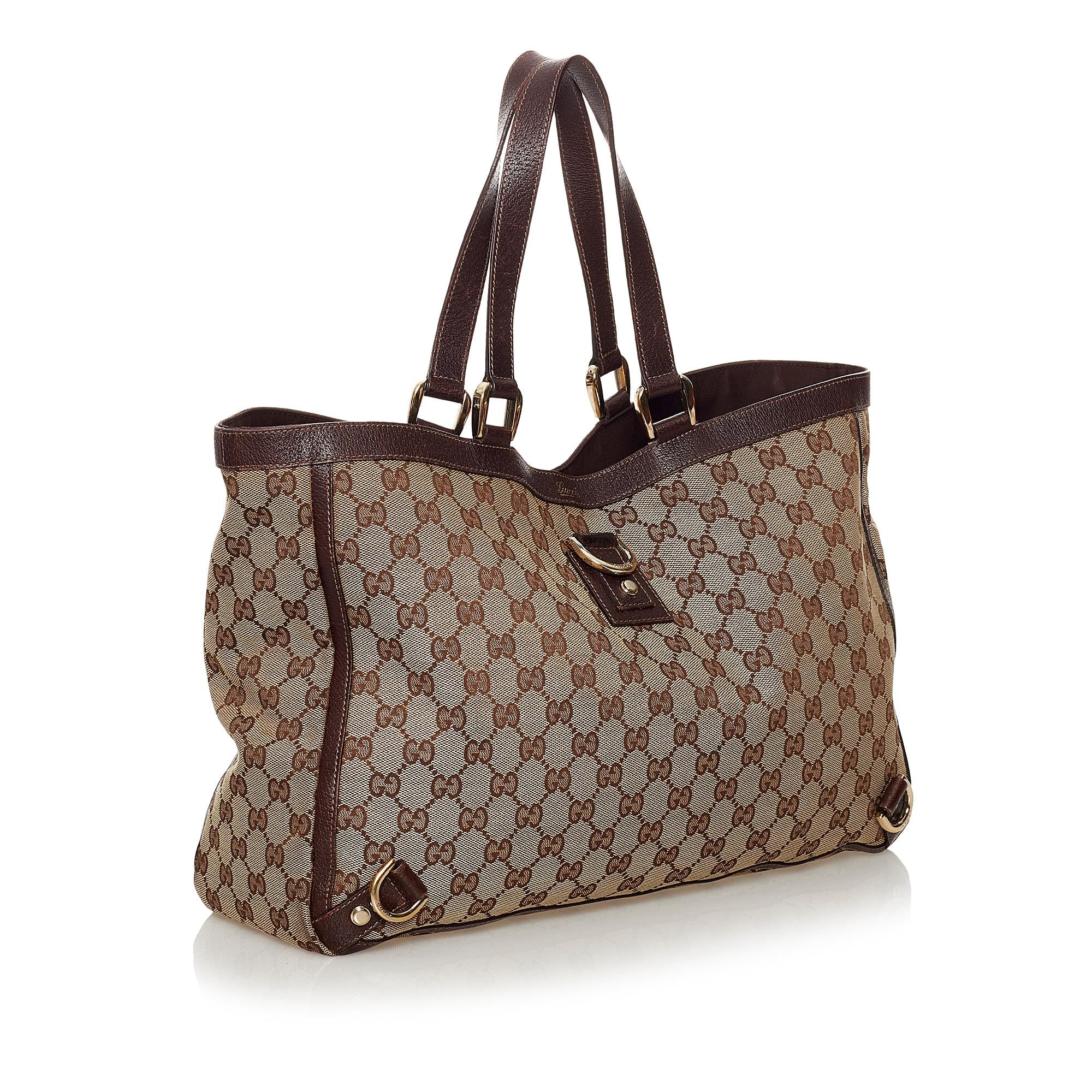 Gucci GG Canvas Abbey D-Ring Tote Bag (SHG-32696)