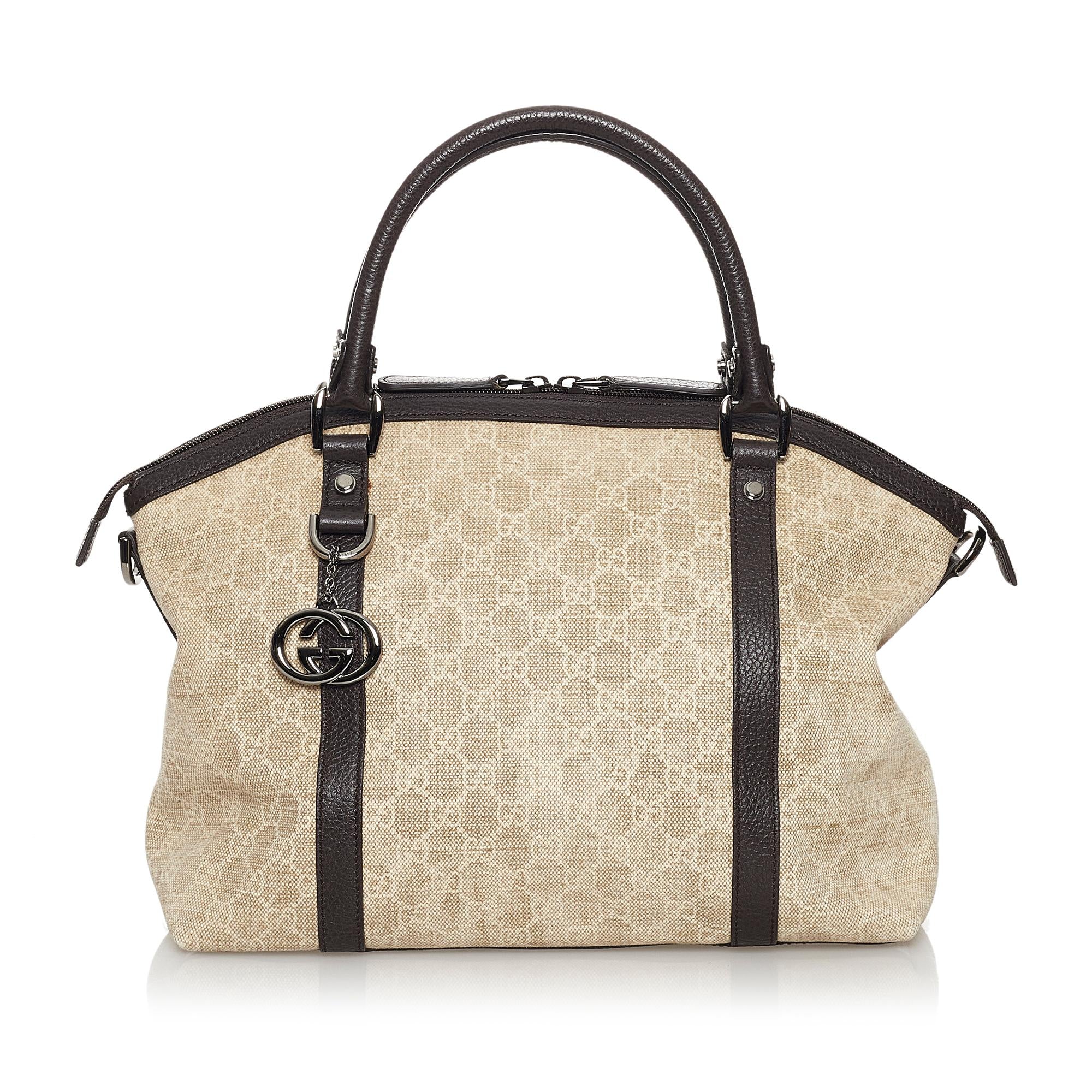 Gucci GG Canvas Charm Dome Satchel (SHG-30969)