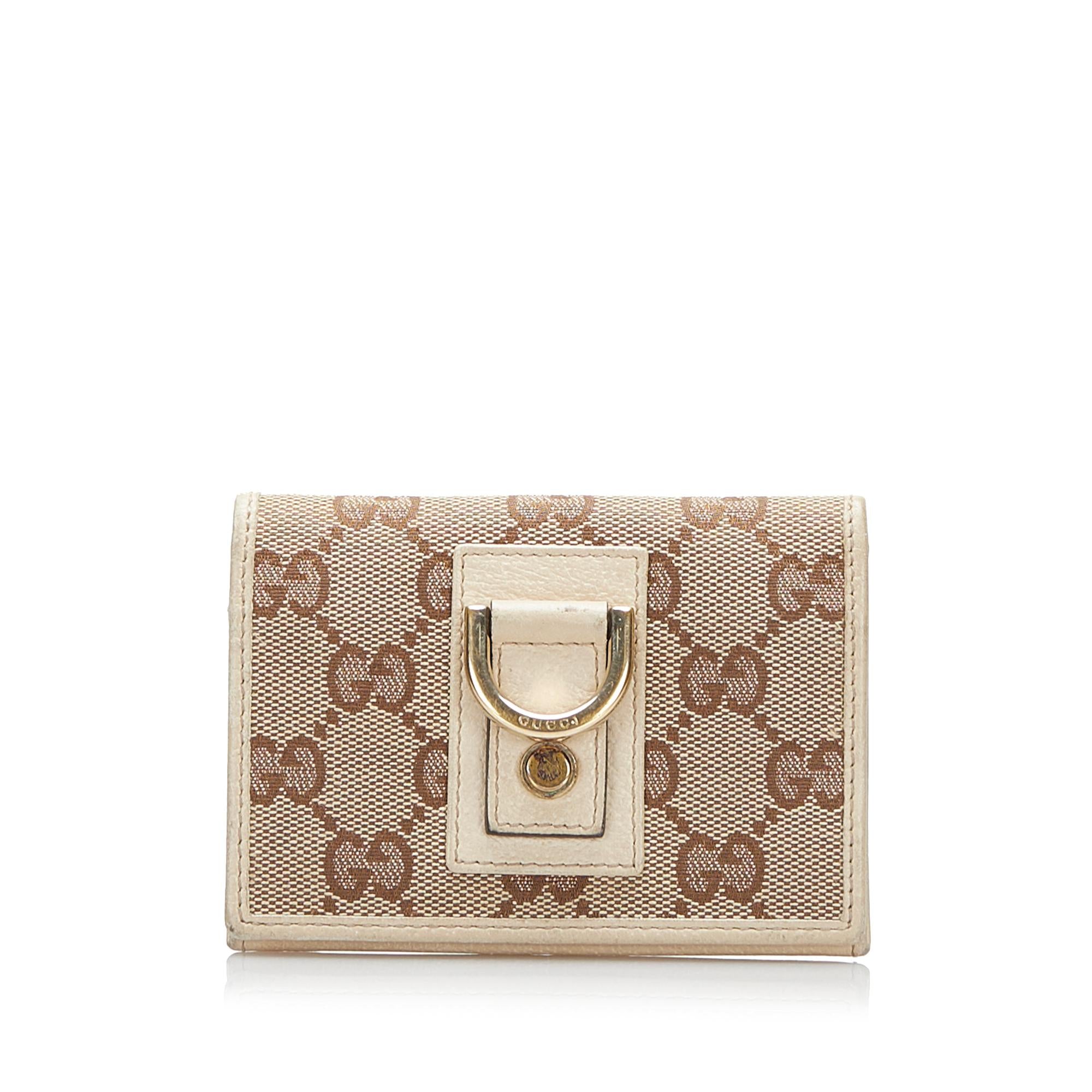 Gucci GG Canvas D-Ring Card Holder (SHG-b43eqy)