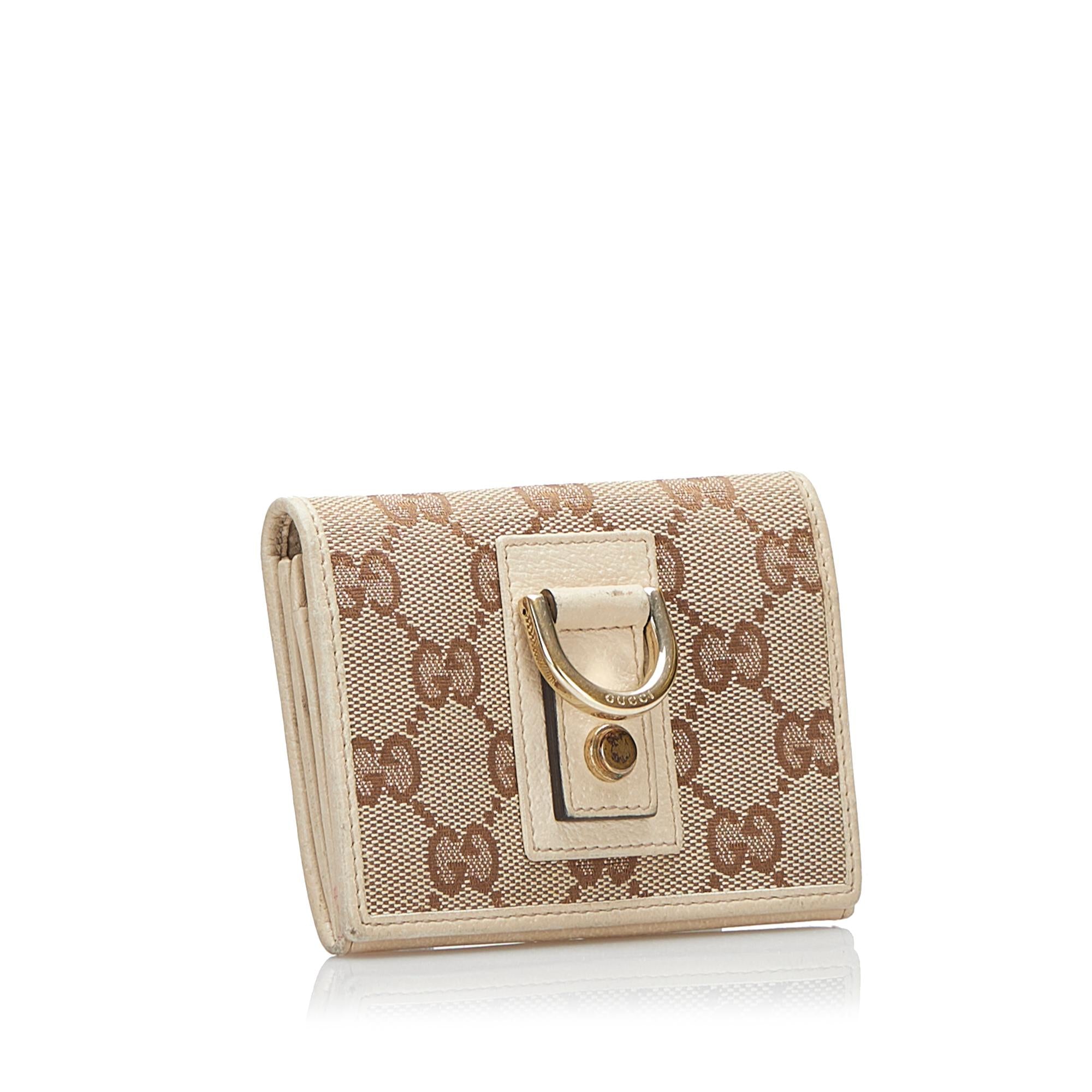 Gucci GG Canvas D-Ring Card Holder (SHG-b43eqy)