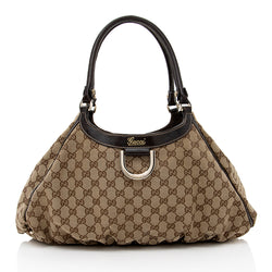 Gucci GG Canvas D Ring Large Hobo - FINAL SALE (SHF-17633)