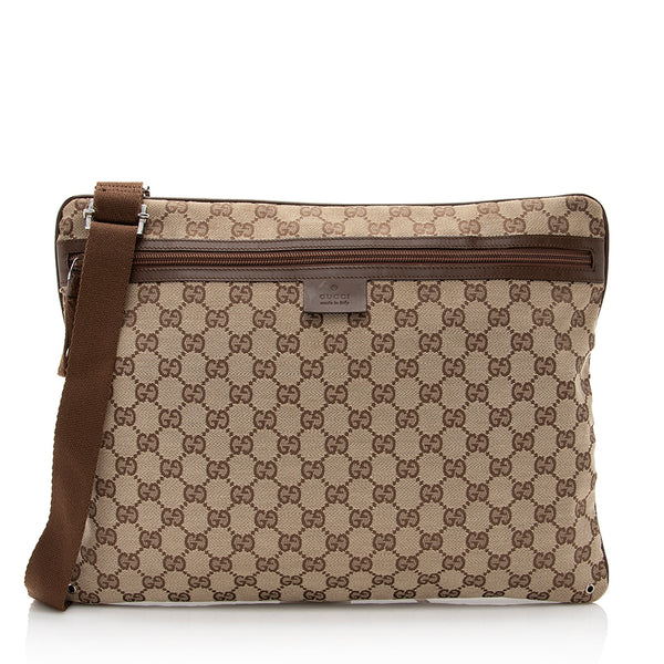 Gucci GG Canvas Flat Messenger Bag (SHF-22088)