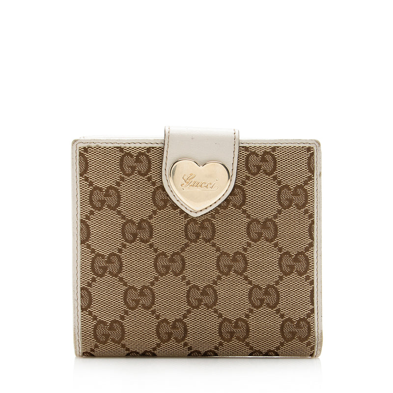 Gucci GG Canvas Heart French Compact Wallet (SHF-17615) – LuxeDH