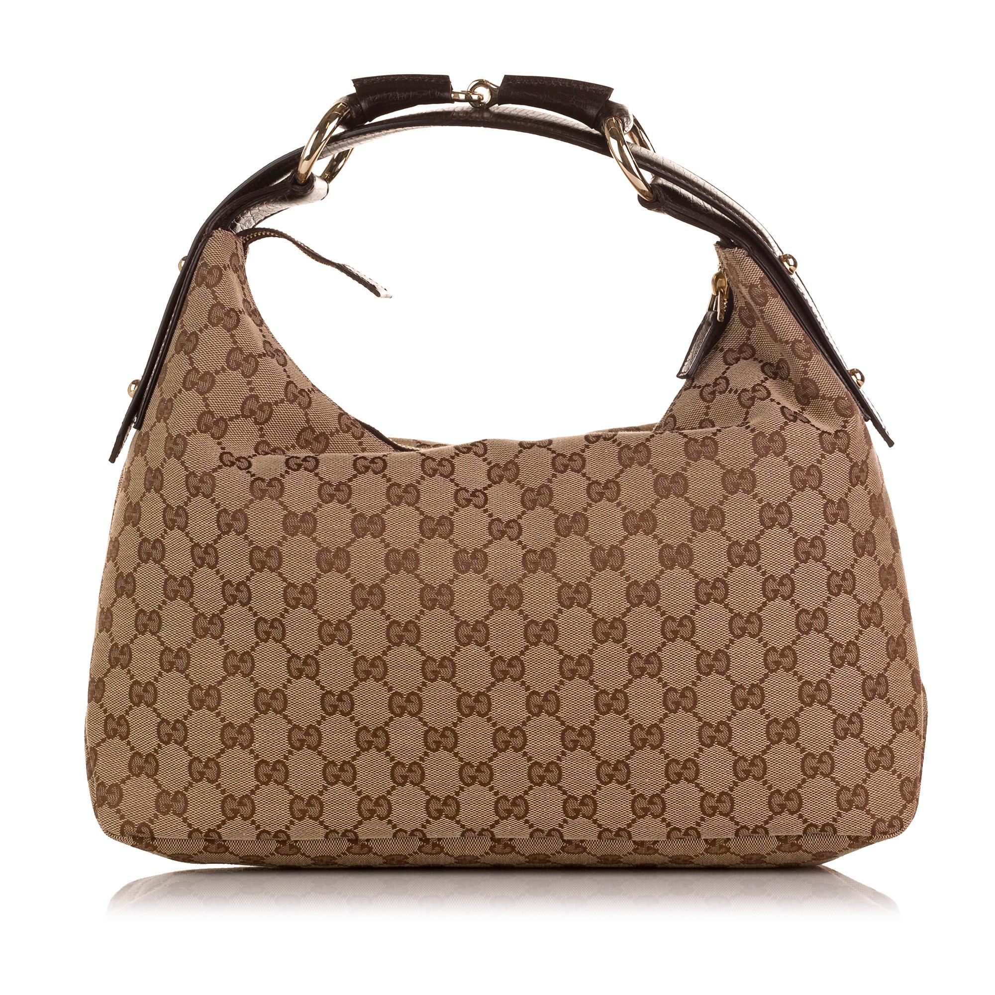 Gucci GG Canvas Horsebit Hobo (SHG-i65Xy9)