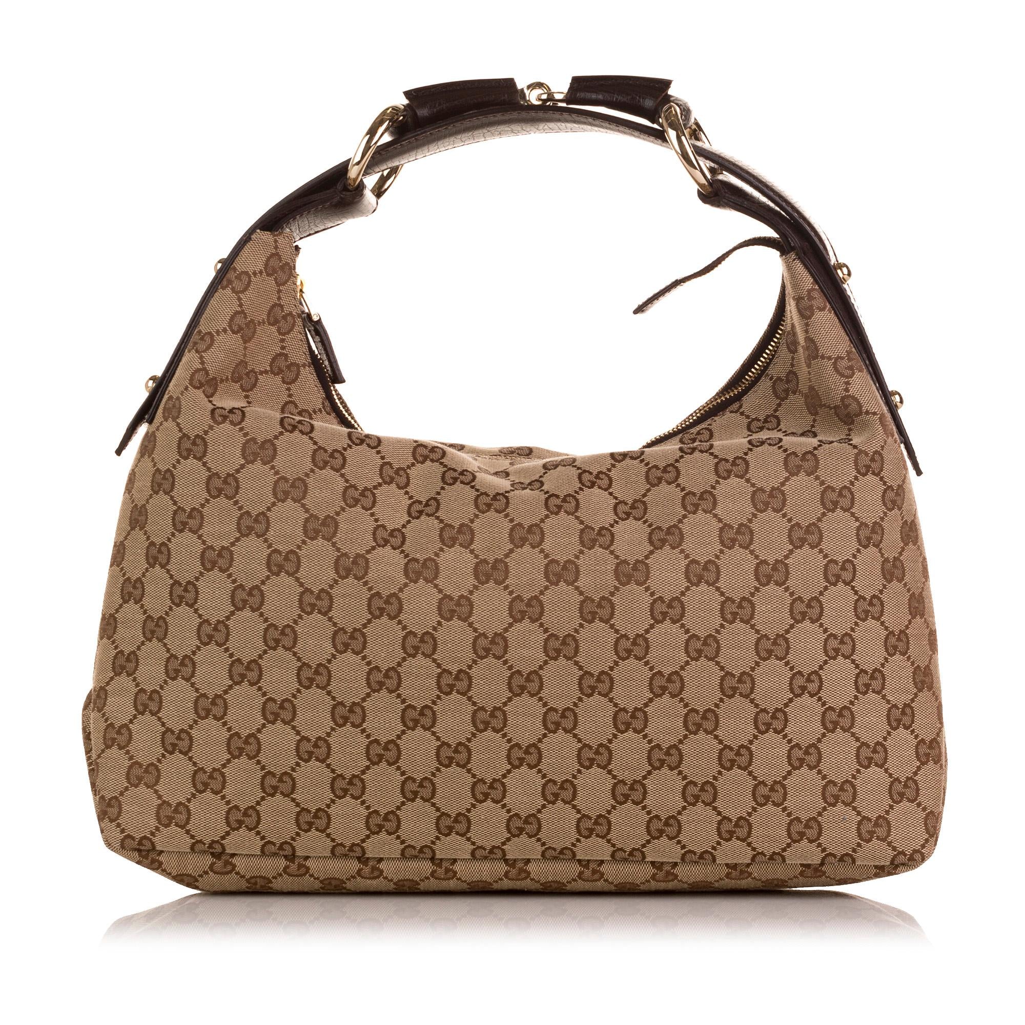 Gucci GG Canvas Horsebit Hobo (SHG-i65Xy9)