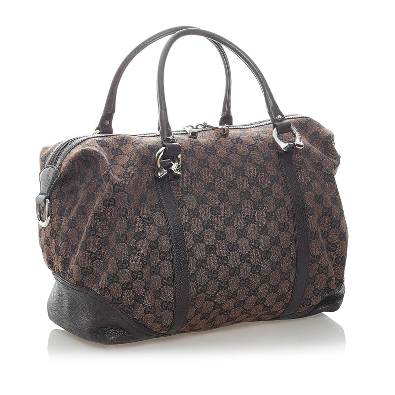 Gucci GG Canvas Horsebit Nail Boston Bag (SHG-32061)
