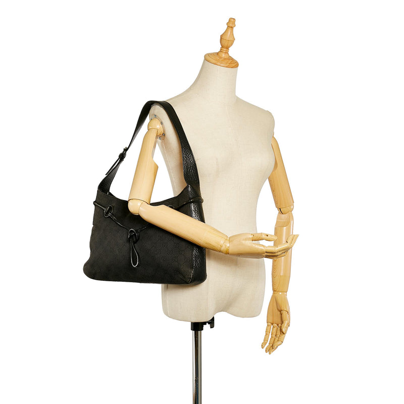 Gucci GG Canvas Horsebit Shoulder Bag (SHG-24498)