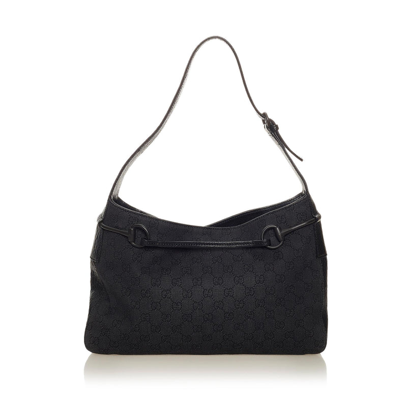Gucci GG Canvas Horsebit Shoulder Bag (SHG-27551)