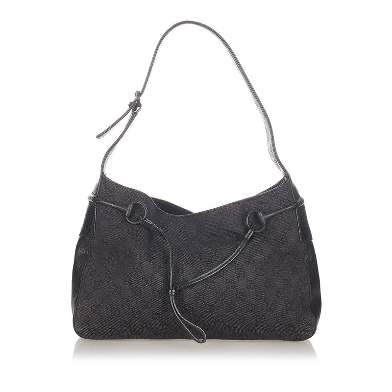 Gucci GG Canvas Horsebit Shoulder Bag (SHG-31966)