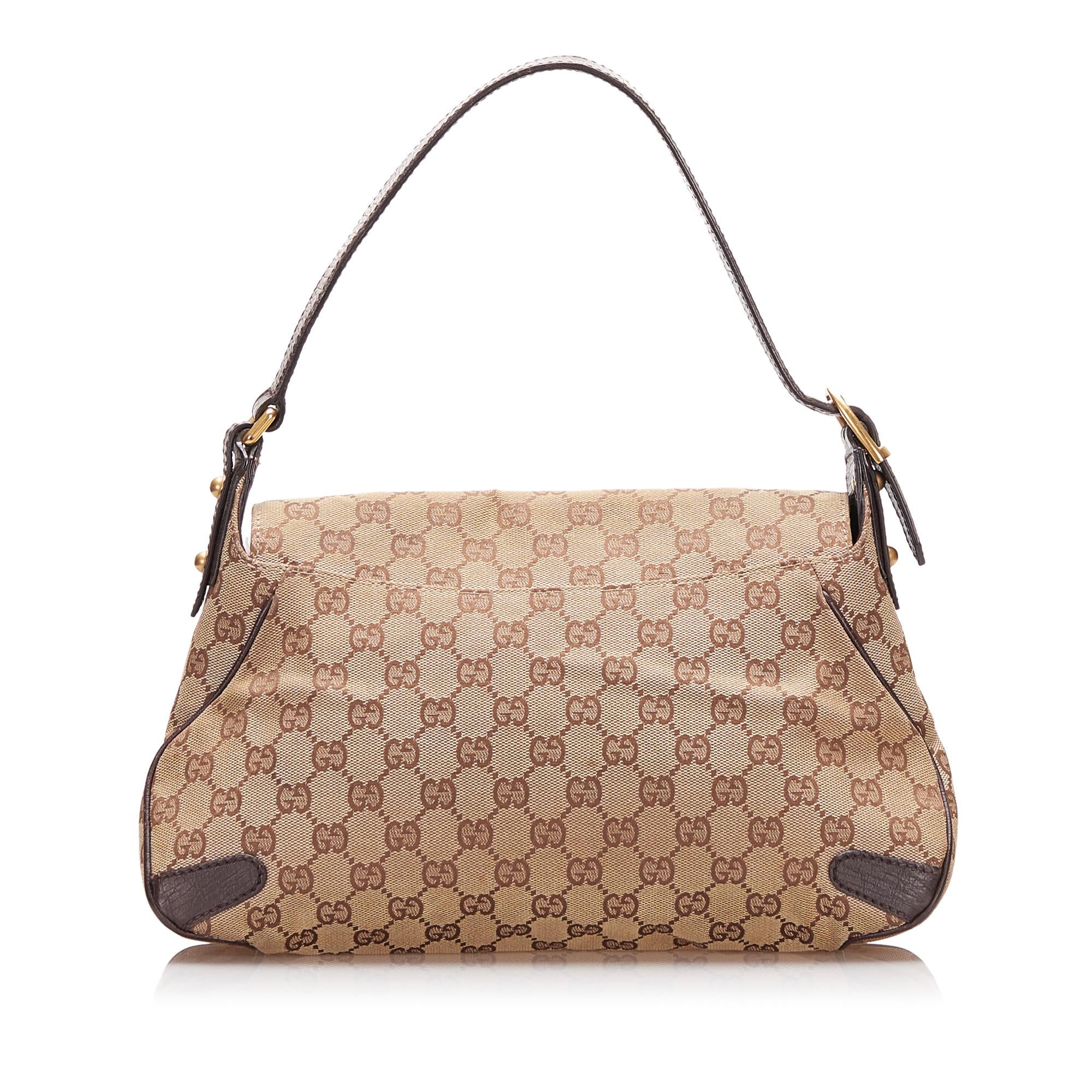 Gucci GG Canvas Horsebit Shoulder Bag (SHG-cAREcT)