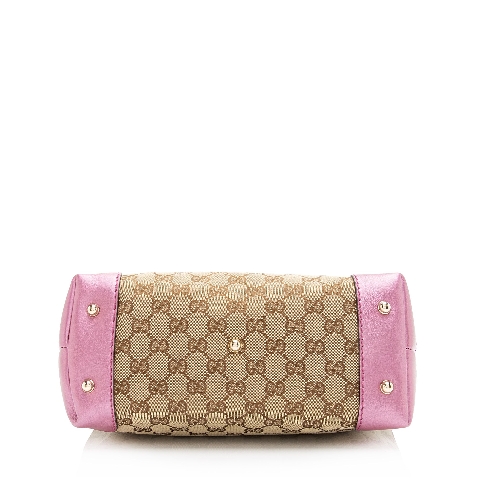 Gucci GG Canvas Metallic Leather Heart Bit Charm Small Hobo (SHF-23021)