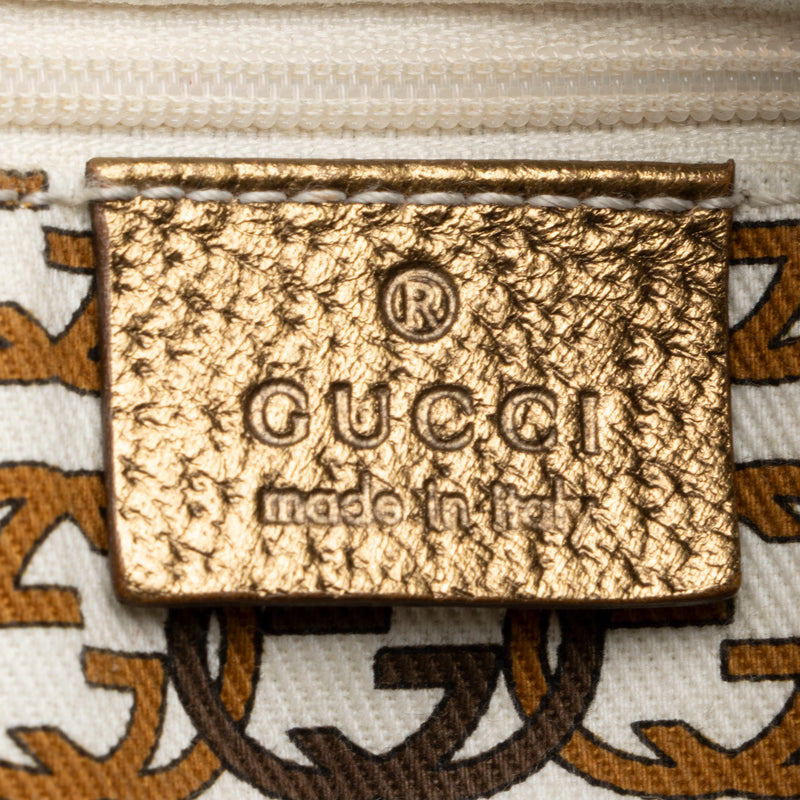 Gucci GG Canvas Metallic Leather Princy Large Hobo (SHF-23778)