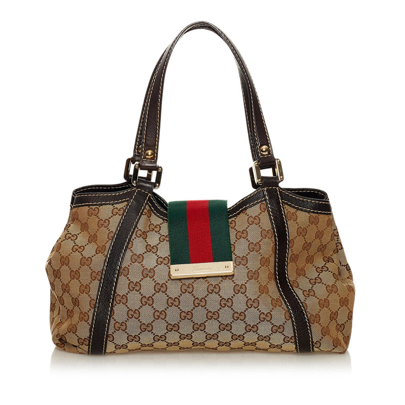 Gucci GG Canvas New Ladies Web Tote Bag (SHG-29665) – LuxeDH