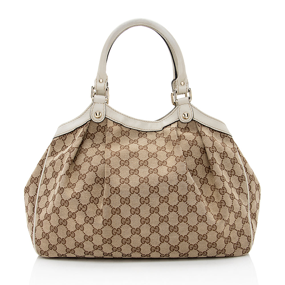 Gucci GG Canvas Sukey Medium Tote (SHF-20695)