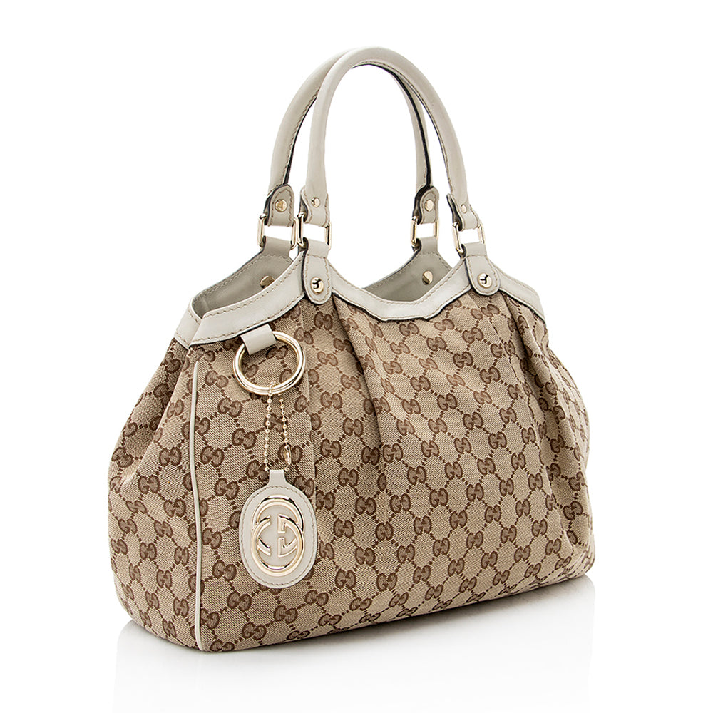 Gucci GG Canvas Sukey Medium Tote (SHF-20695)