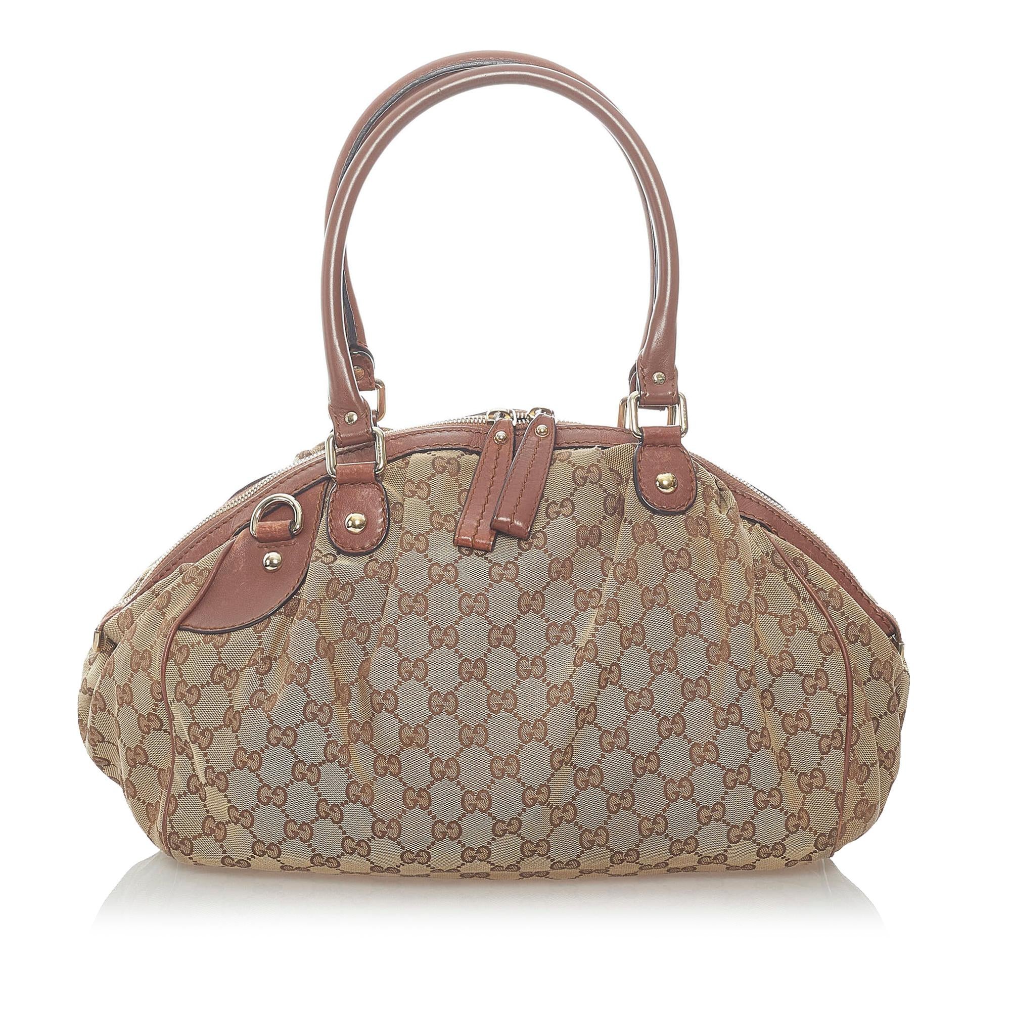 Gucci GG Canvas Sukey Satchel (SHG-32301)