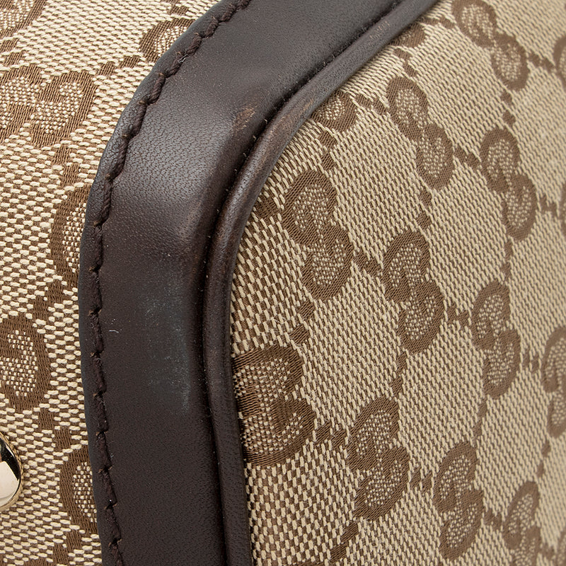 Gucci: Vintage Web Leather Boston Bag 