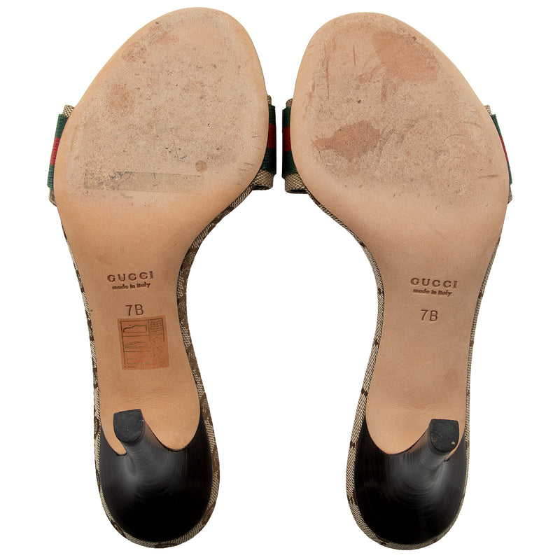 Gucci GG Canvas Web Hysteria Slide Sandals - Size 7 / 37 (SHF-g5YmqX)