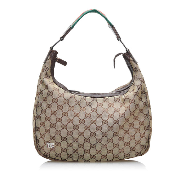 Gucci GG Canvas Web Shoulder Bag (SHG-F1ykz7)