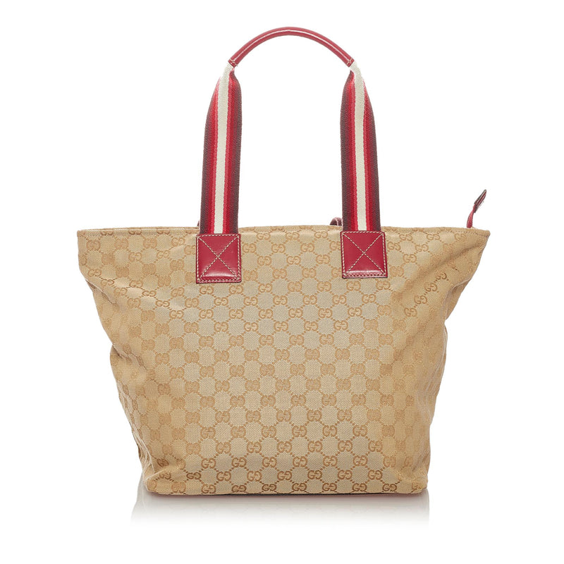 Gucci GG Canvas Web Tote Bag (SHG-27410)