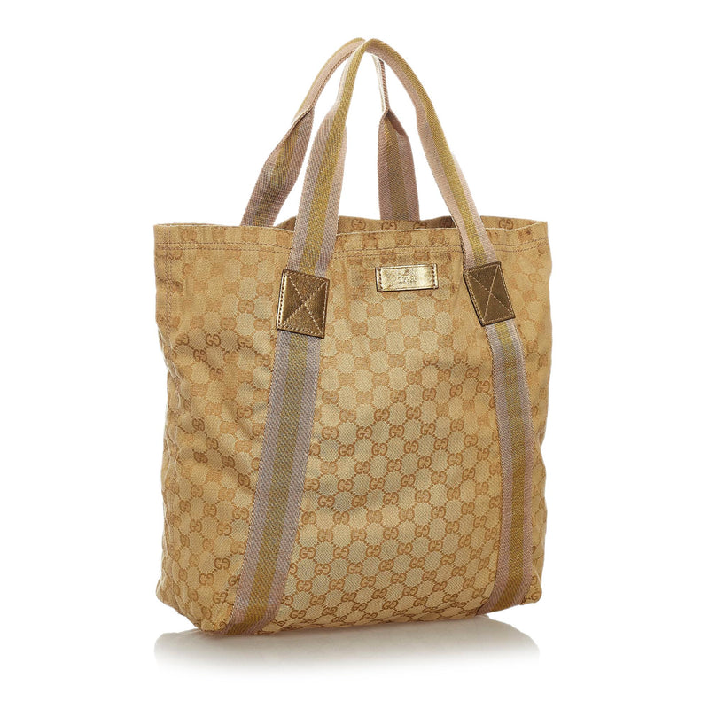 Gucci GG Canvas Web Tote Bag (SHG-28551)