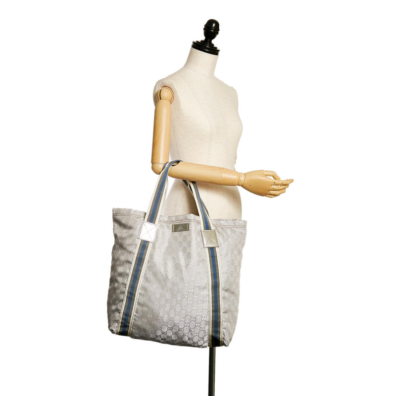 Gucci GG Canvas Web Tote Bag (SHG-36181)
