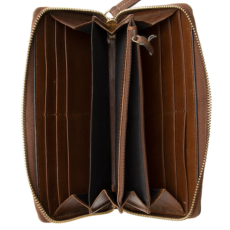 Gucci GG Canvas Zip Around Wallet (SHF-21220)