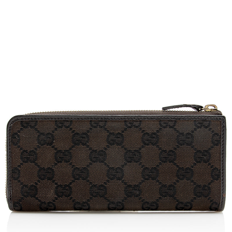 Gucci GG Canvas Zip Around Wallet (SHF-21327)