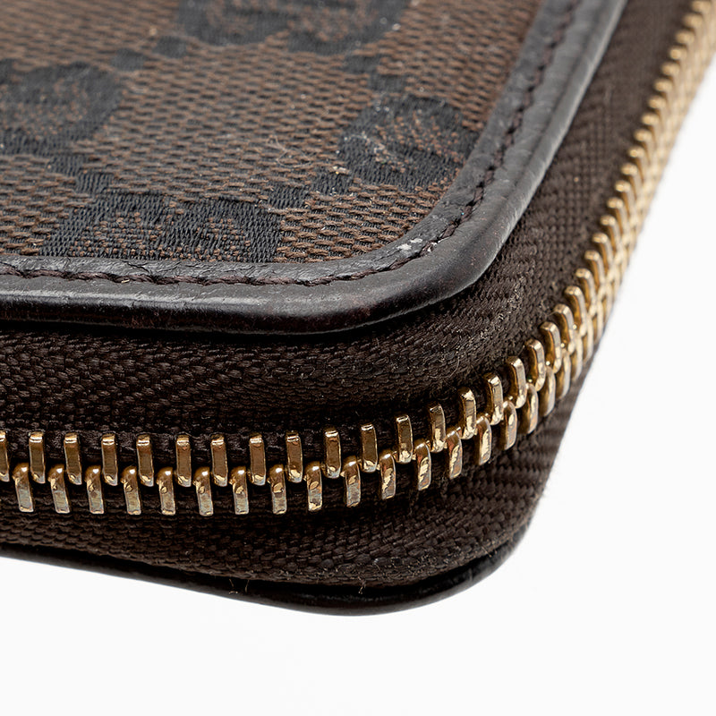 Gucci GG Canvas Zip Around Wallet (SHF-21327)