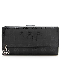 Gucci Wallet with Interlocking G, Black, GG Canvas