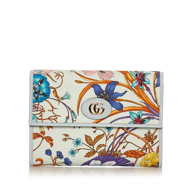 Gucci GG Marmont Flora Canvas Small Wallet (SHG-29533)