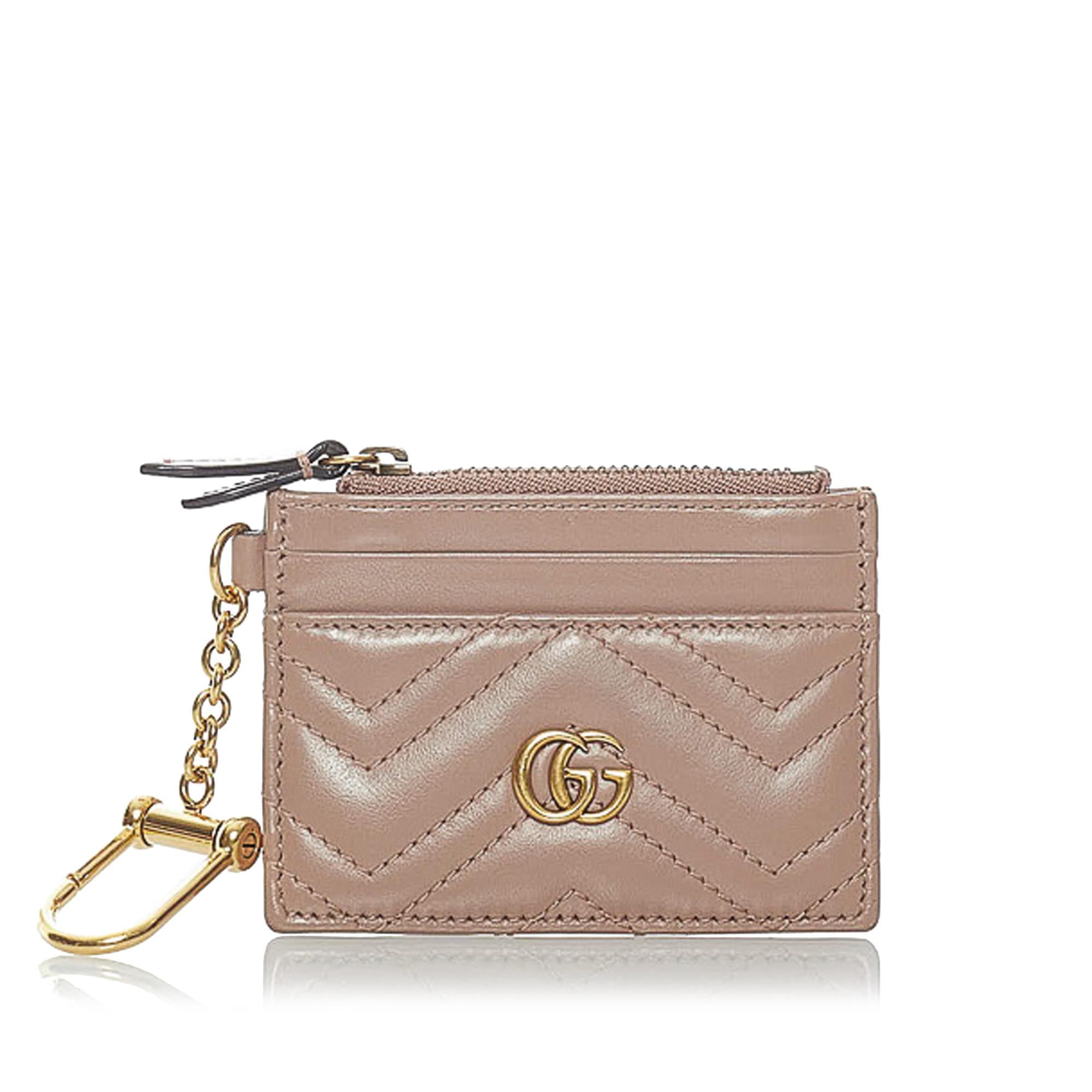 Gucci GG Marmont Keychain Wallet Leather Coin Pouch SHG 32383