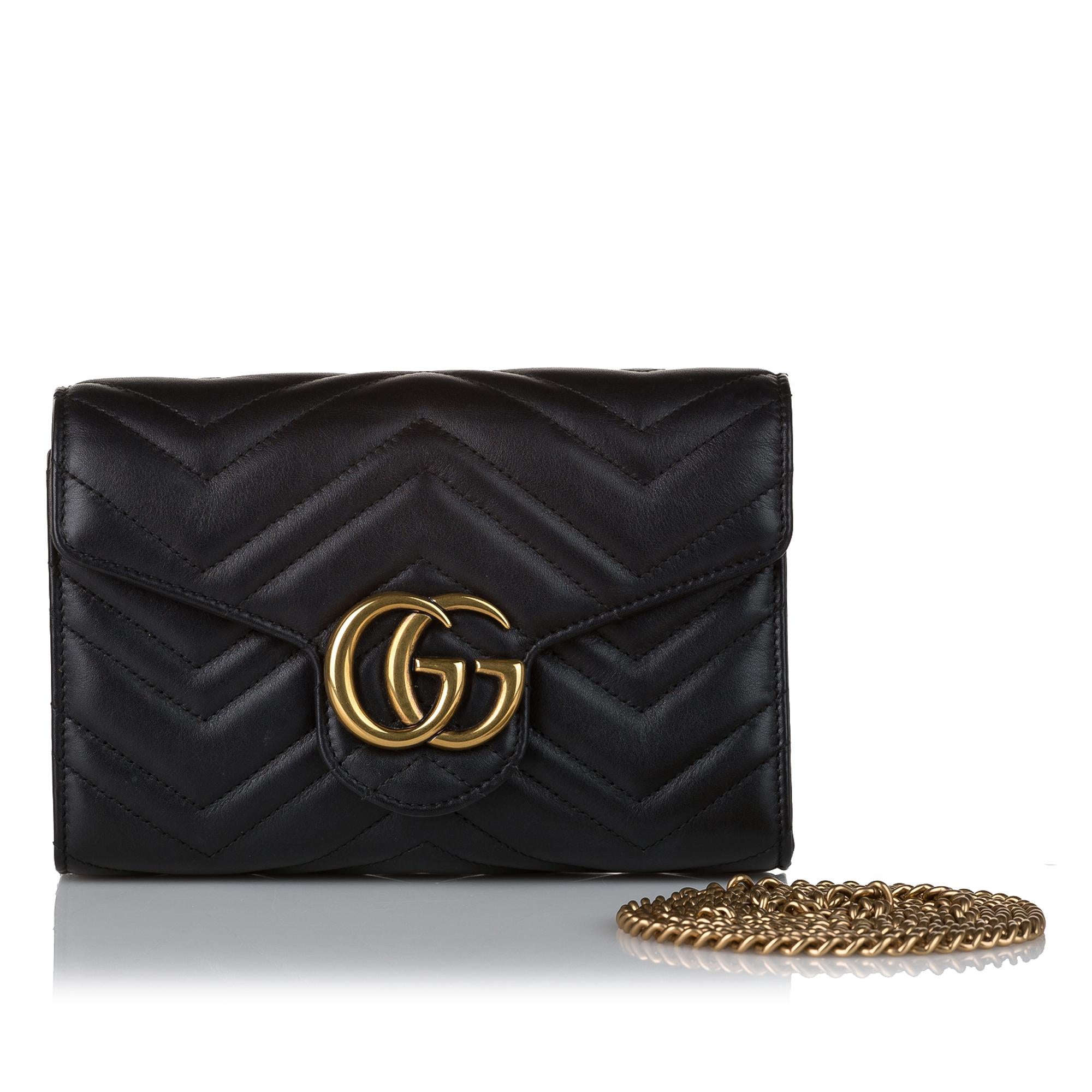 Gucci GG Marmont Leather Wallet On Chain (SHG-35248)