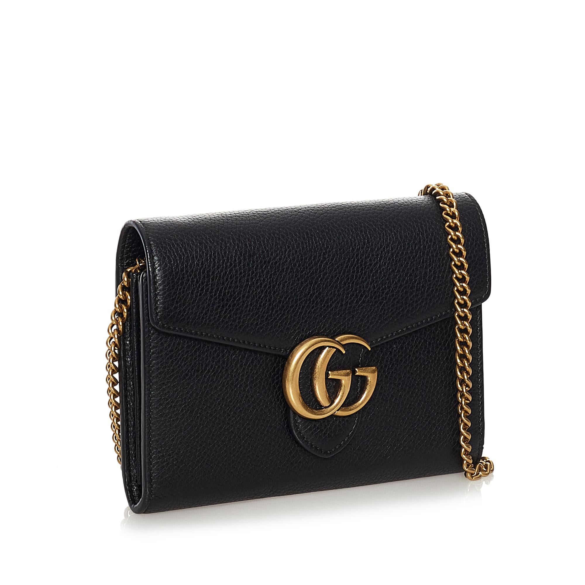 Gucci GG Marmont Leather Wallet on Chain (SHG-33733)