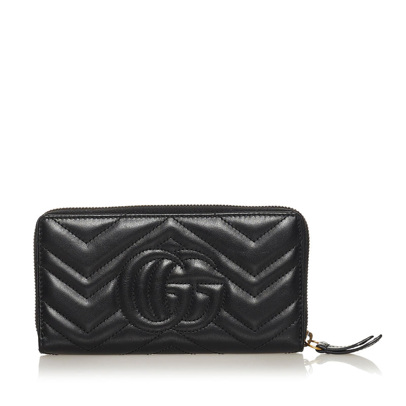 Gucci GG Marmont Matelasse Leather Zip Around Wallet (SHG-34459