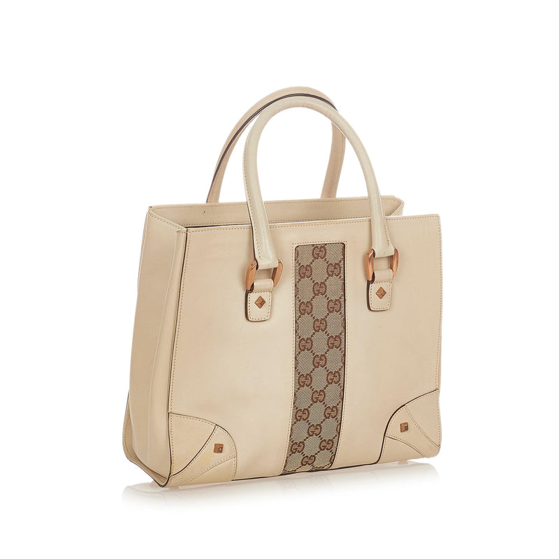 Gucci GG Nailhead Leather Handbag (SHG-26097)