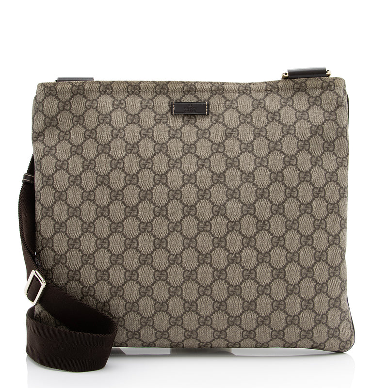 Gucci GG Supreme Classic Flat Medium Messenger Bag (SHF-23047)