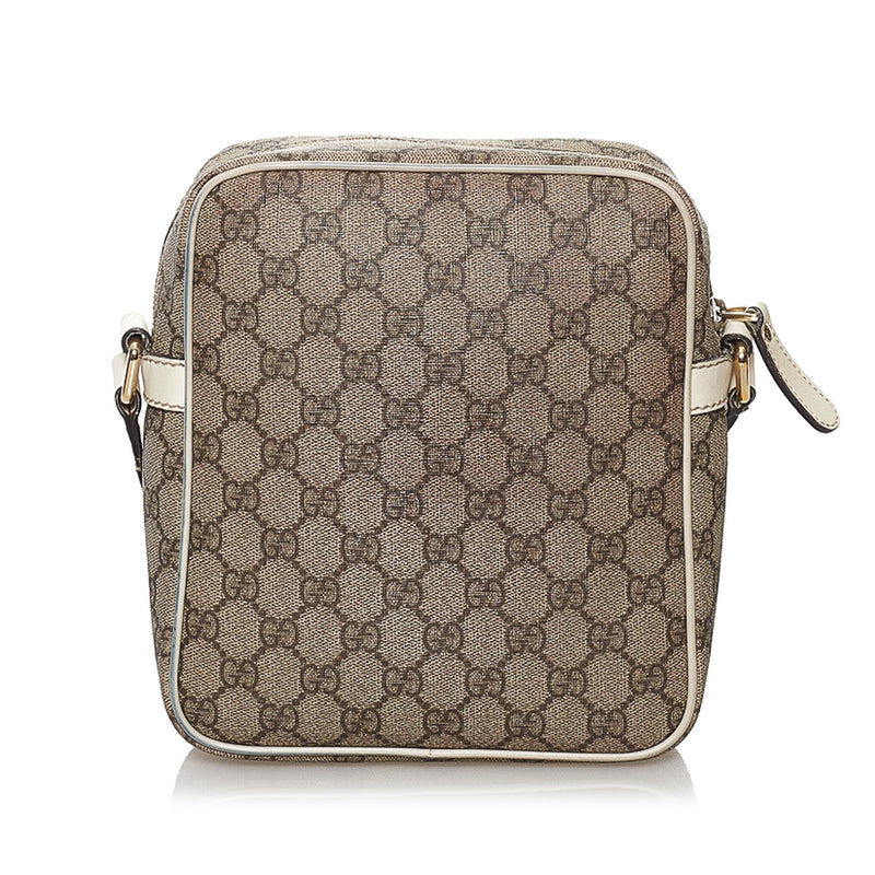 Gucci Brown/Beige GG Supreme Canvas and Leather Square Messenger Bag Gucci
