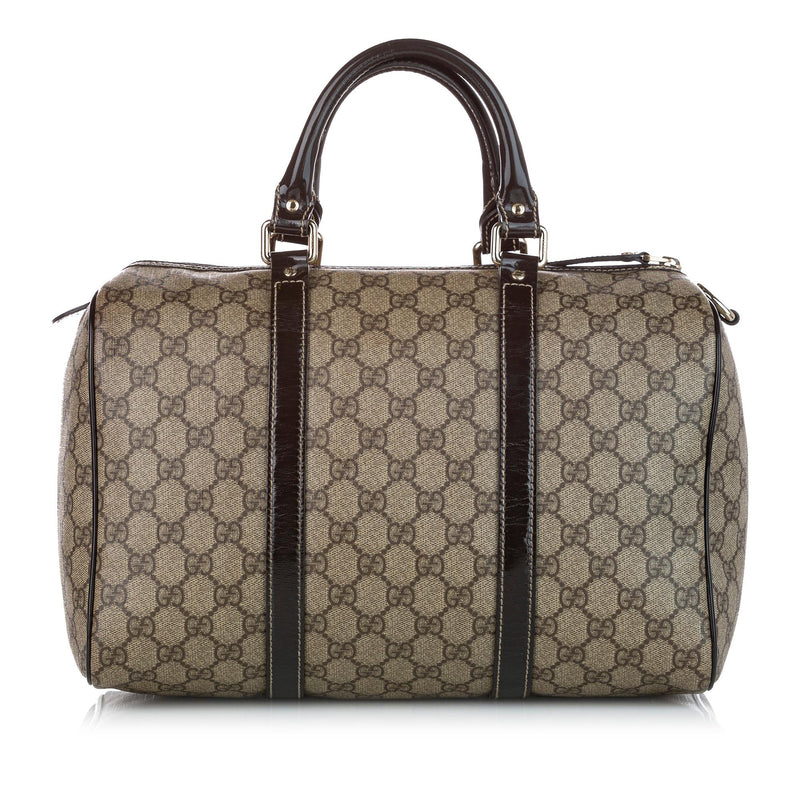 Ophidia boston patent leather handbag Gucci Brown in Patent