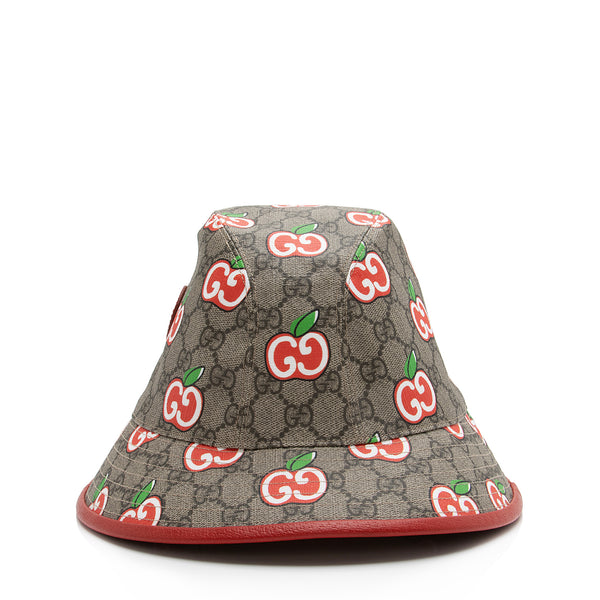 Gucci GG Supreme Apple Bucket Hat - Size L (SHF-23706) display picture 3